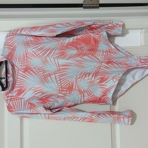 One piece palm print swimsuit